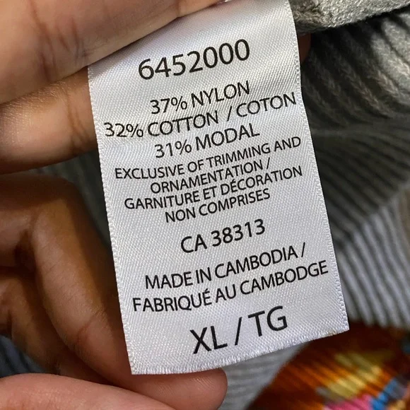 ELLE Ribbed V-Neck Sweater – Grey – XL - Picture 9 of 10